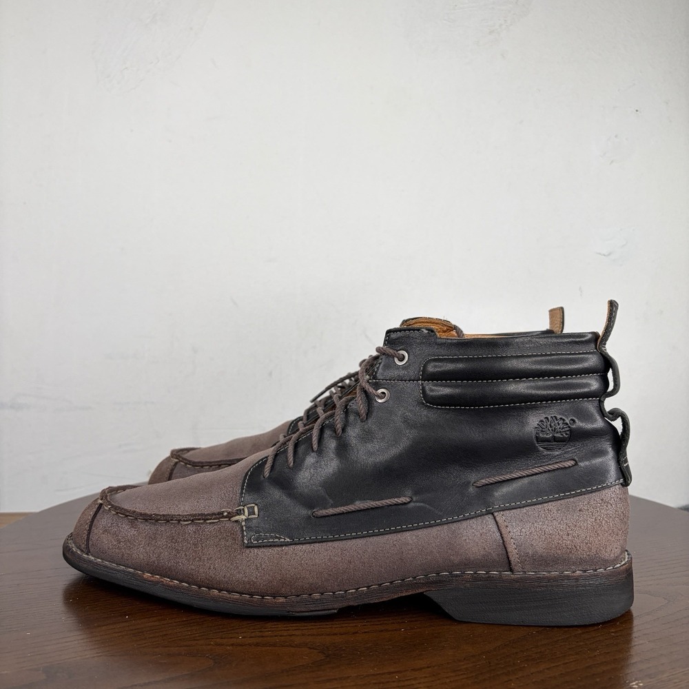 Timberland Boots Men's 12M Brown Leather Chukka Earthkeepers City Moc Toe 73173